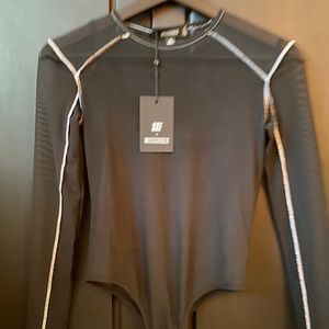 NWT Missguided Black Mesh Bodysuit
